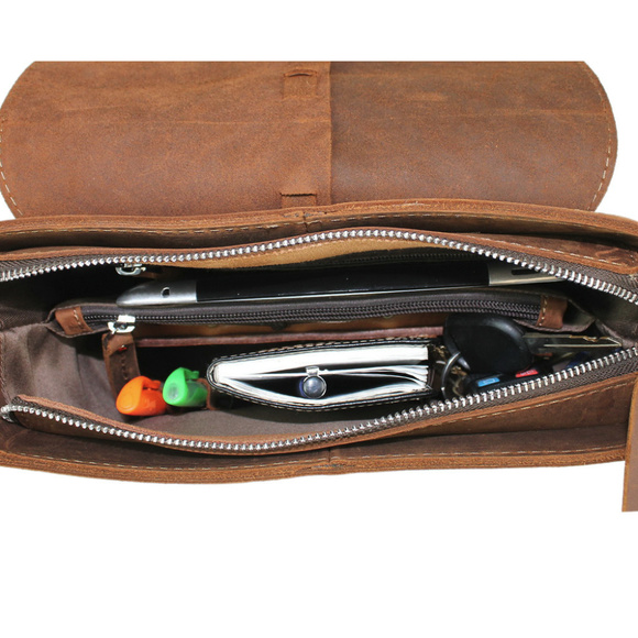 Fully Handmade Leather Messenger Bag L20VB